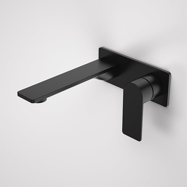 Caroma Urbane II 180mm Wall Basin/Bath Mixer Rectangle Matte Black - CLEARANCE