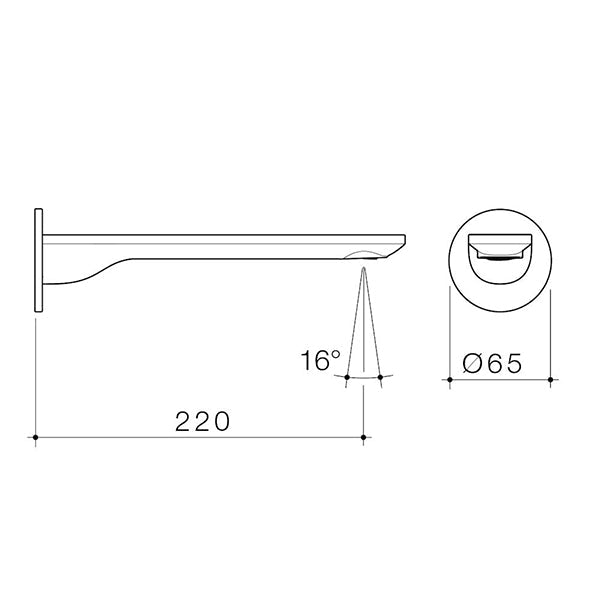 Caroma Urbane II Low Lead Round 220mm Basin/Bath Outlet Chrome
