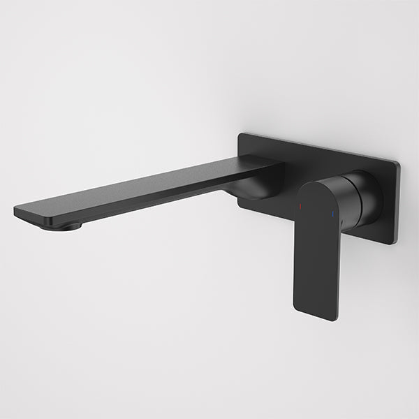 Caroma Urbane II 220mm Lead Free Wall Basin/Bath Mixer Rectangle Matte Black