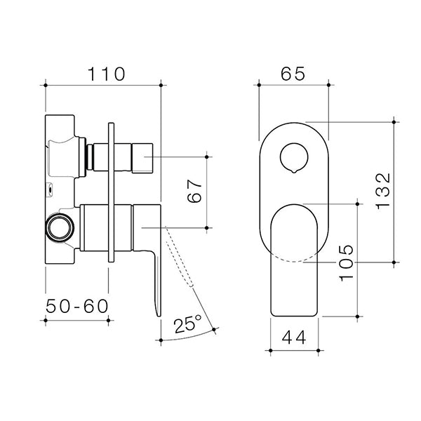 Caroma Urbane II Bath/Shower Mixer with Diverter Round Chrome