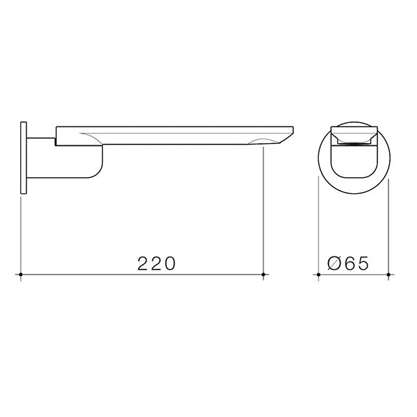Caroma Urbane II 220mm Round Bath Swivel Outlet Chrome