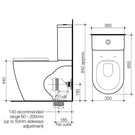Caroma Urbane II Cleanflush Wall Faced Toilet Suite Technical Drawing - The Blue Space