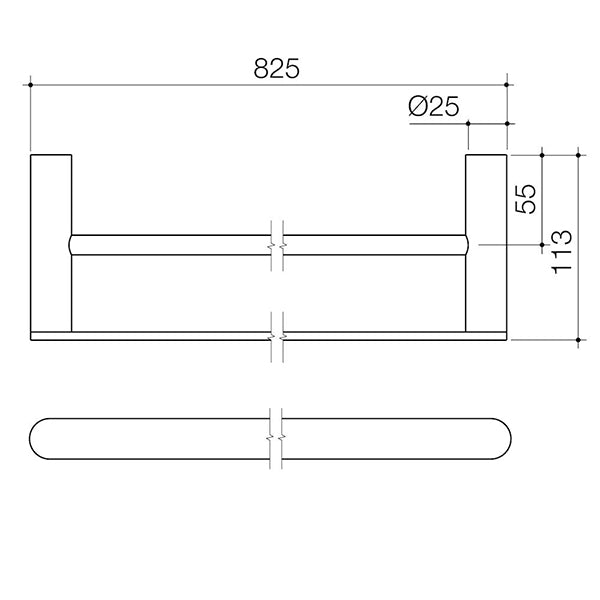 Caroma Urbane II Double Towel Rail 825mm Brushed Nickel