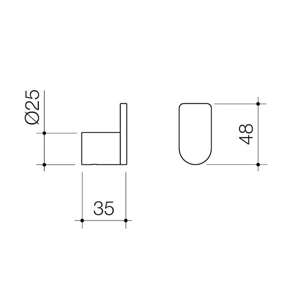 Caroma Urbane II Robe Hook Brushed Nickel