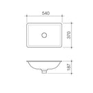 Caroma Urbane II Under Counter Basin Technical Drawing - The Blue Space
