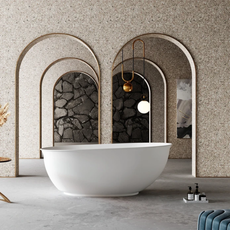 Cassa Design Vita Oval High Rise Freestanding Slipper Bath Matte White online at The Blue Space