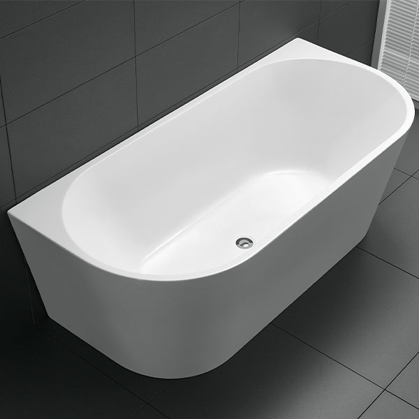 Cee Jay Round Back to Wall Freestanding Bath - The Blue Space