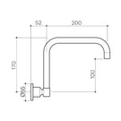 Technical Drawing: Clark Round Wall Sink Outlet