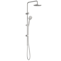 Clark Round II Rail Shower with Overhead - Brushed Nickel - The Blue Space