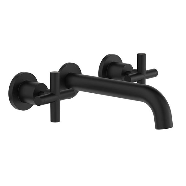 Clark Cross Wall Basin/Bath Tap Set 220mm Matte Black - The Blue Space