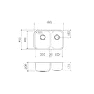 Clark Polar 1.5 Bowl Undermount Kitchen Sink Technical Drawing - The Blue Space