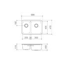 Clark Polar 1.5 Right Hand Bowl Overmount 1TH Kitchen Sink Technical Drawing - The Blue Space