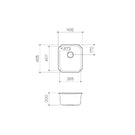 Clark Polar Single Bowl Undermount Kitchen Sink  Technical Drawing  - The Blue Space