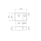 Clark Prism 1.5 Left Hand Bowl Undermount/Overmount Kitchen Sink Technical Drawing - The Blue Space