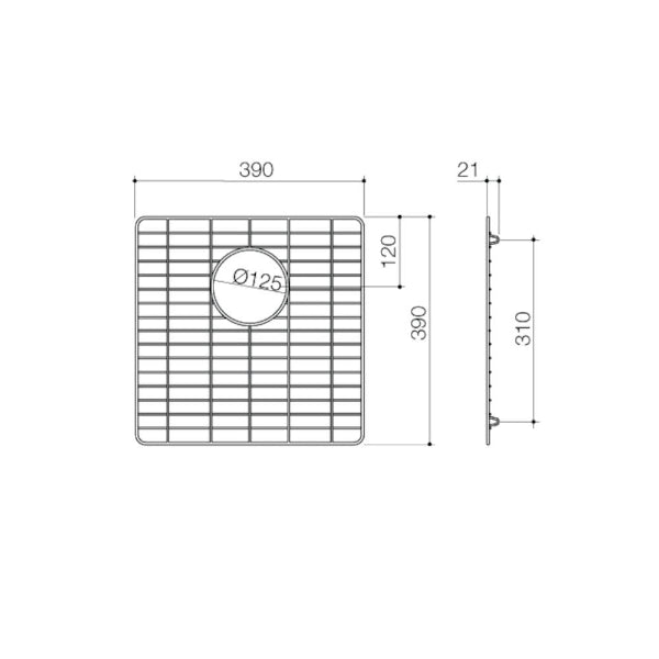 Clark Prism Stainless Steel Bowl Saver Technical Drawing - The Blue Space