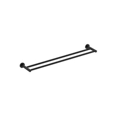 Clark Round Double Towel Rail 600mm in Matte Black - The Blue Space