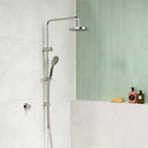 Clark Round II Rail Shower With Overhead Chrome Lifestyle Image - The Blue Space 