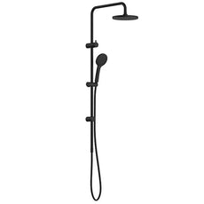 Clark Round II Rail Shower With Overhead Matte Black - The Blue Space 