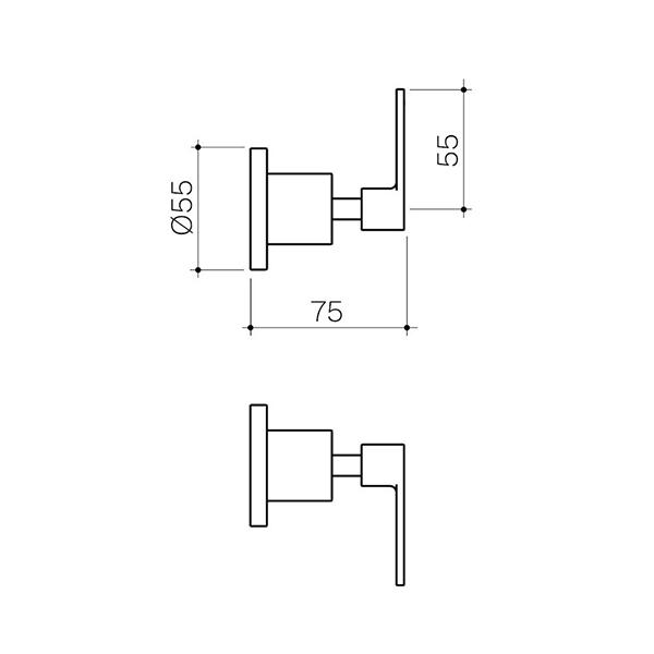 Clark Lever Wall Top Assemblies - Matte Black