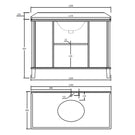 Turner Hastings Coventry 120 x 55 Single Bowl Vanity With White Marble Top Technical Drawing