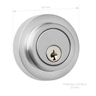 Delf Contemporary Round Single Cylinder Deadbolt 65mm Satin Chrome - The Blue Space
