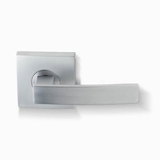 Delf Lucca Dummy Lever Door Handle On Square Rosette Satin Chrome - The Blue Space