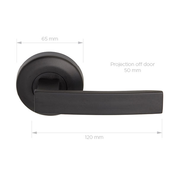 Delf Lucca Dummy Lever Set On Round Rosette Matte Black - The Blue Space