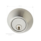 Delf Single Cylinder Deadbolt Stainless Steel 70mm Technical Drawing  - The Blue Space