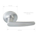 Delf Terifa Dummy Lever Set On Round Rosette Satin Chrome Technical Drawing - The Blue Space