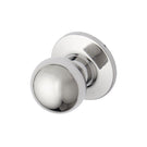 Delf Valencia Passage Knob Set On Round Rosette Polished Stainless Steel - The Blue Space