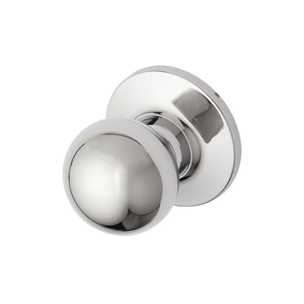 Delf Valencia Dummy Knob Set On Round Rosette Polished Stainless Steel - The Blue Space