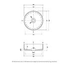 Eight Quarters Amaroo Circle Matte Black Basin Technical Drawing - The Blue Space
