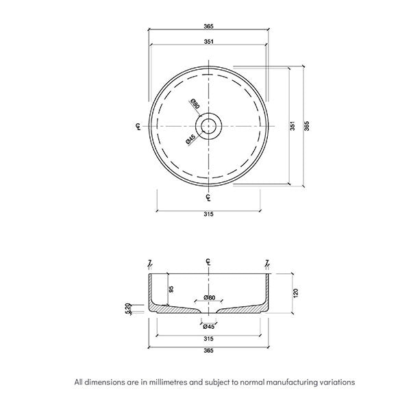 Eight Quarters Amaroo Circle Gloss White Basin