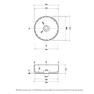 Eight Quarters Amaroo Circle Mini Gloss White Basin Technical Drawing - The Blue Space
