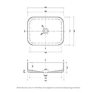 Eight Quarters Amaroo Small Rectangle Matte Grey Basin Technical Drawing - The Blue Space
