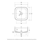 Eight Quarters Bellevue Square Classic Gloss White Basin Technical Drawing - The Blue Space