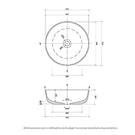 Eight Quarters Montalto Circle Classic Black Rim Basin Technical Drawing - The Blue Space