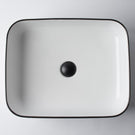 Eight Quarters Montalto Small Rectangle Classic Black Rim Basin Top View - The Blue Space