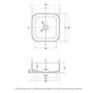 Eight Quarters Montalto Square Classic Black Rim Basin Technical Drawing - The Blue Space