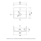 Eight Quarters Oxford Wall Hung Basin with One Tapholes Technical Drawing - Online at The Blue Space