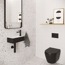 Eight Quarters Oxford Wall Hung Basin Right Side Taphole Black and White Bathroom - Online at The Blue Space
