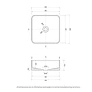 Eight Quarters Regency Square Contemporary Gloss White Basin Technical Drawing - The Blue Space
