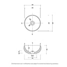 Eight Quarters Seymour Sphere Circle Gloss White Basin Technical Drawing - The Blue Space