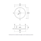 Eight Quarters Terrazzo Circle Above Counter Basin 390mm Technical Drawing - Online at The Blue Space