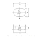 Eight Quarters Terrazzo Mini Pod Above Counter Basin Technical Drawing - Online at The Blue Space