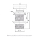 Eight Quarters Terrazzo Basin Plug & Waste Technical Drawing - Online at The Blue Space