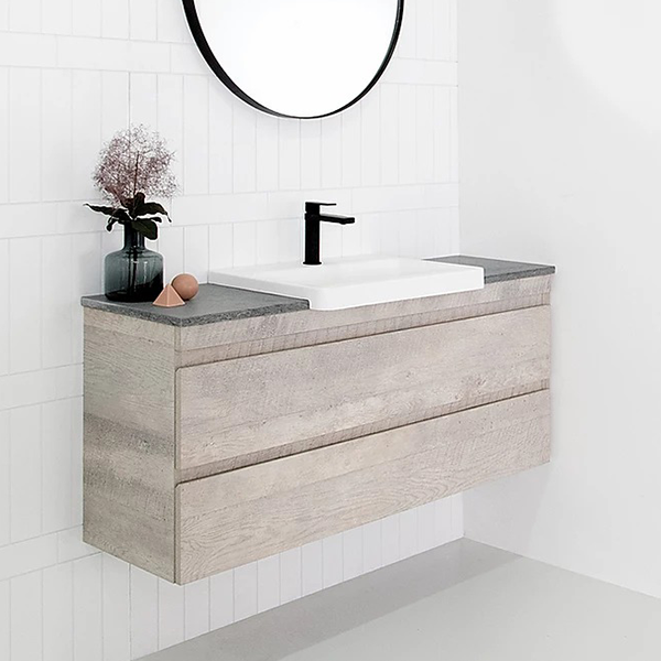 ADP Glacier Semi Recessed All Drawer Twin 1200mm Centre Bowl vanity with Solid Surface benchtop - The Blue Space