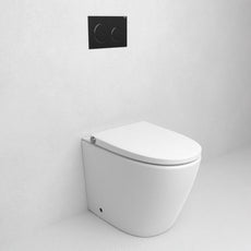 Gallaria Alta Comfort Wall Faced Smart Toilet With Geberit Sigma 8 Concealed Cistern and flush plate in Matte Black - The Blue Space