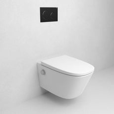 Gallaria Lenza Comfort Wall Hung Smart Toilet With Geberit Sigma 8 Concealed Cistern and flush plate in Matte Black - The Blue Space