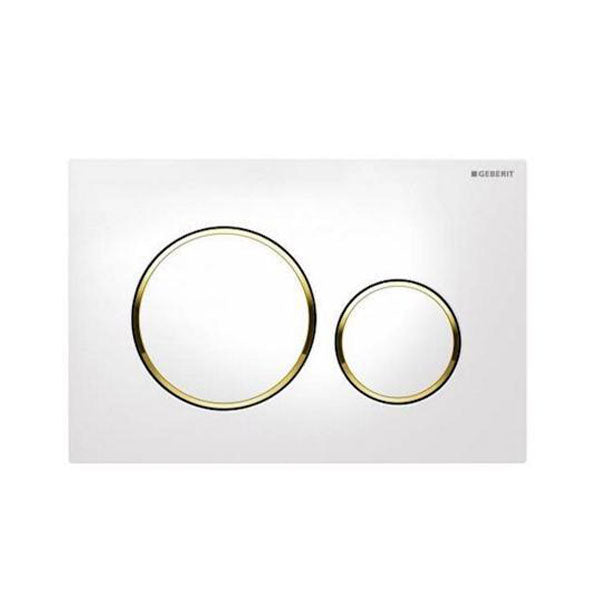 Geberit Sigma 20 Dual Flush Plate White/Gold - The Blue Space